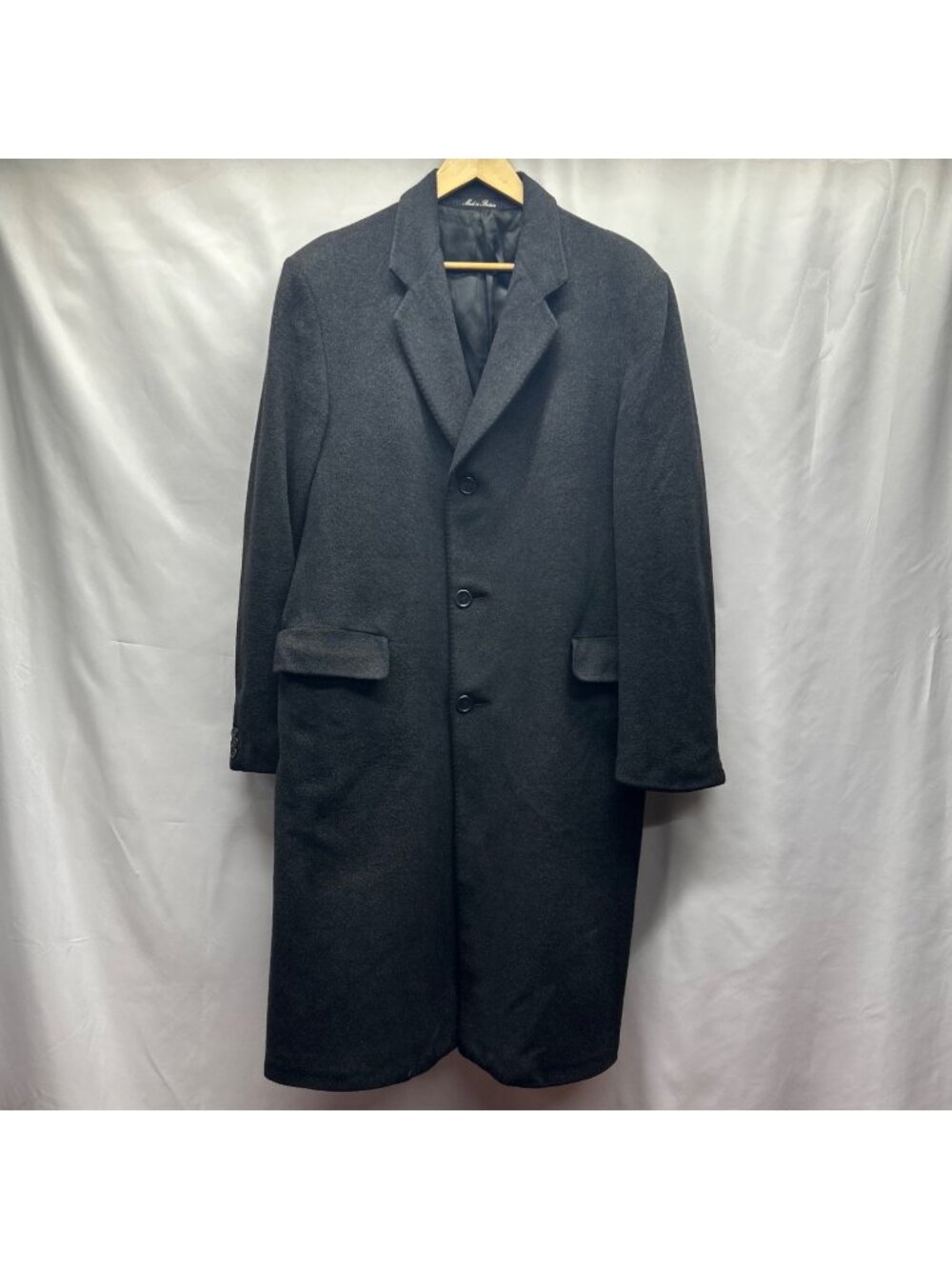 The Diamond Company Men's Cashmere Blend Overcoat Gray 3-Button Long L 42